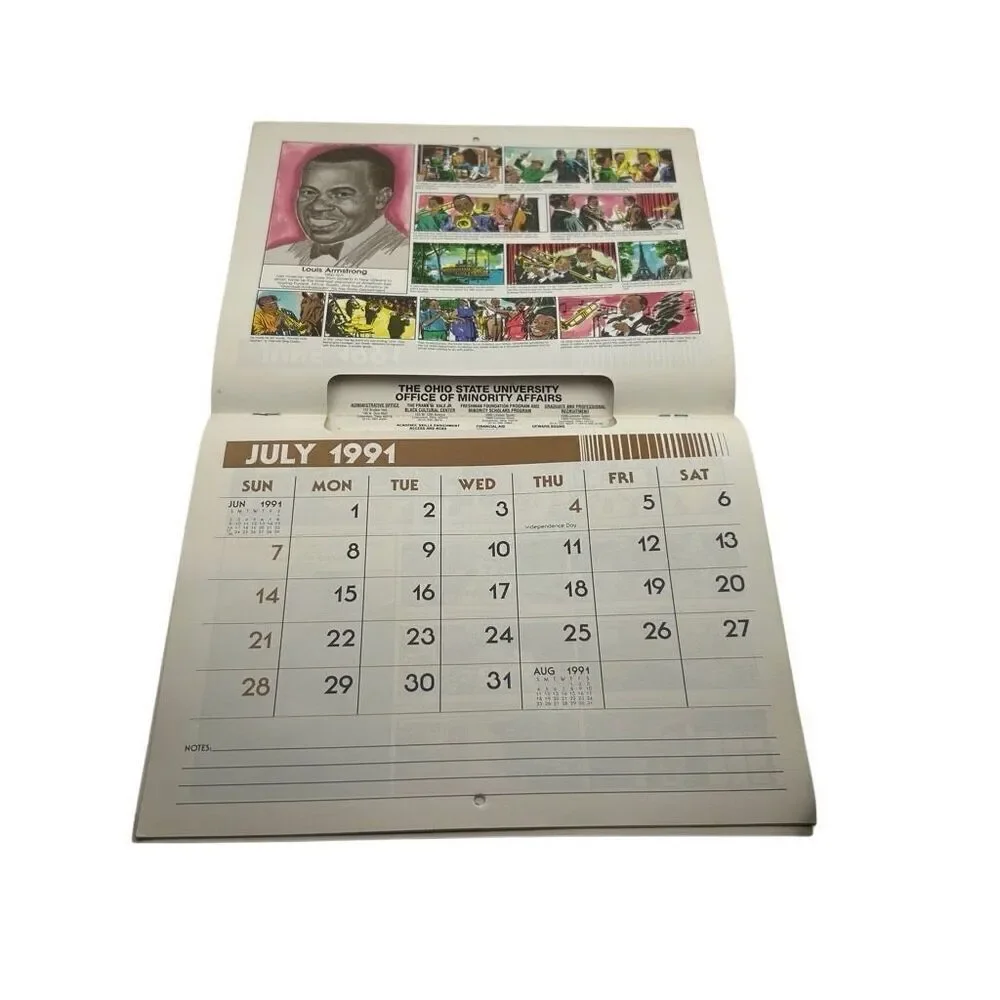THE AFRO-AMERICAN HISTORICAL CALENDAR - 1991 Advertising Calendar Ohio State